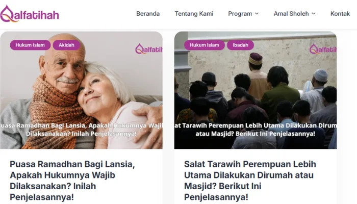 Home website yayasan alfatihah